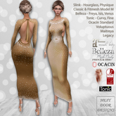 Celebrate Gown Gold: Belleza Venus Isis Freya, Maitreya, Legacy, Slink Hourglass Physique, Tonic Curvy Fine, Ocacin