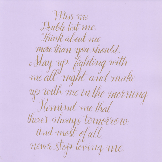 Miss Me Calligraphy Texture
