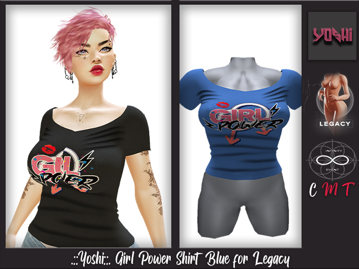 .::Yoshi::. Girl Power Shirt Blue  - Legacy