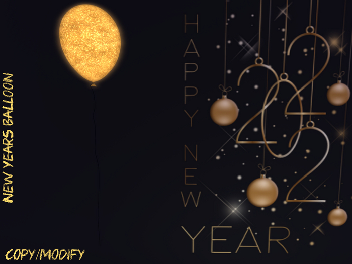 .. Indicax420 .. New Years Balloon - GOLD