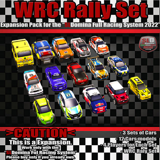 RALLY - Expansion Pack for SLD Racing System 2022 - 12 Cars Model Rally WRC - 1 to 4 players - Racing game RP 2022 NEW!