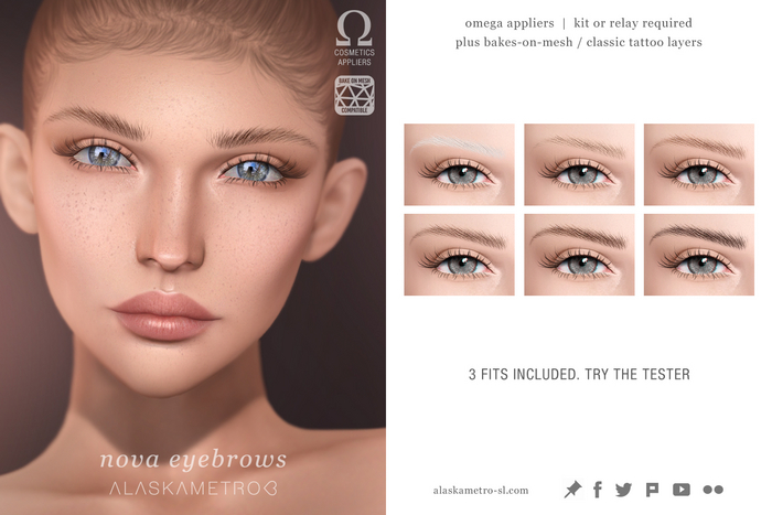 alaskametro<3 "Nova" brushed eyebrows | EvoX BOM | Bakes-on-Mesh/Classic | OMEGA applier
