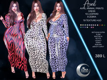 Avril Satin ANimal Print Dress, Zebra and leopard prints, 19 Texture Hud, Kupra, reborn,Maitreya,slink,petite,curvy