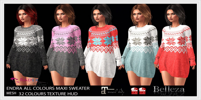 RADEX F 104 Mesh Endra All Colours Maxi sweater