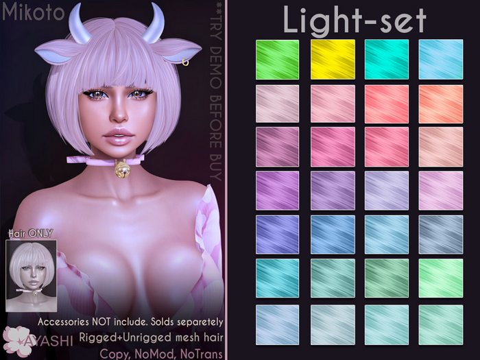 [^.^Ayashi^.^] Mikoto hair-Light set