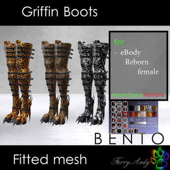 Second Life Marketplace - DEMO - Furry Andy - Griffin Boots - eBody Reborn