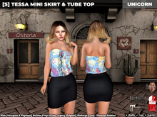 [S] Tessa Mini Skirt & Tube Top Unicorn