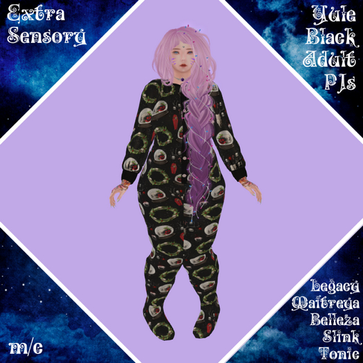 ~ES~ Yule Black PJs Adult