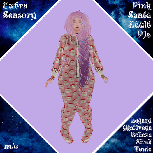 ~ES~ Pink Santa PJs Adult