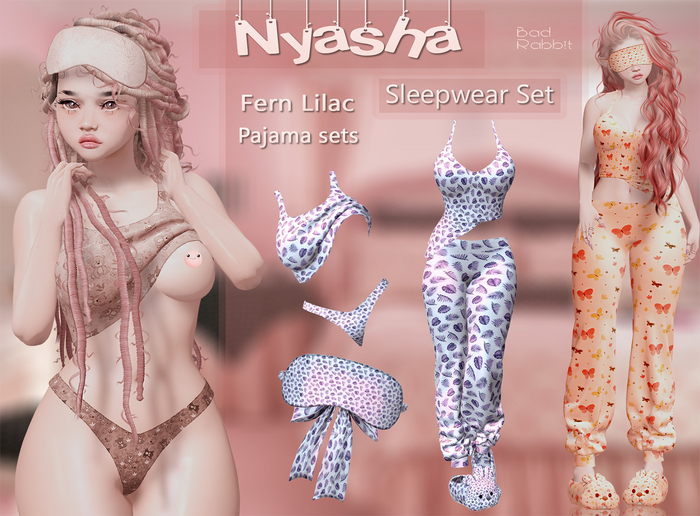 .:Bad Rabbit:. Nyasha Sleepwear Set Fern Lilac