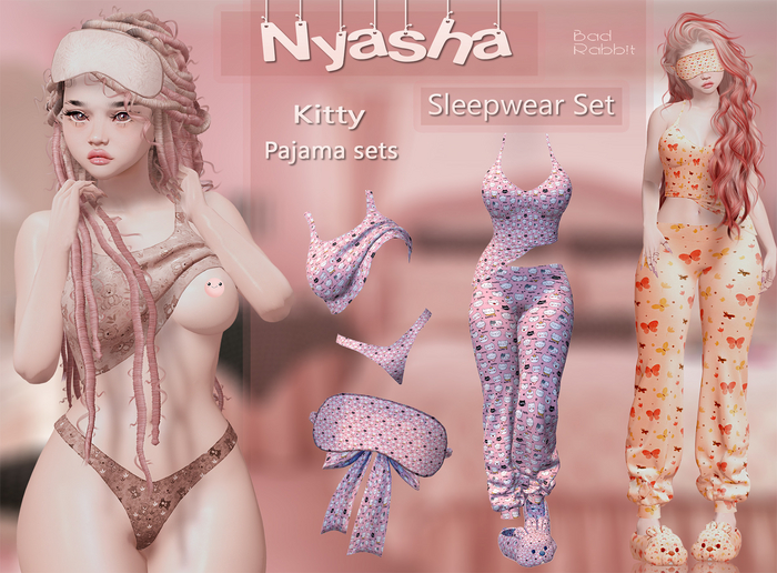 .:Bad Rabbit:. Nyasha Sleepwear Set Kitty