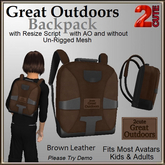 Great Outdoors Backpack [2cute] Brown Leather