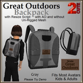 Great Outdoors Backpack [2cute] Gray