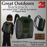 Great Outdoors Backpack [2cute] Woodlawn Green