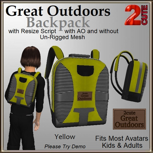 Great Outdoors Backpack [2cute] Yellow