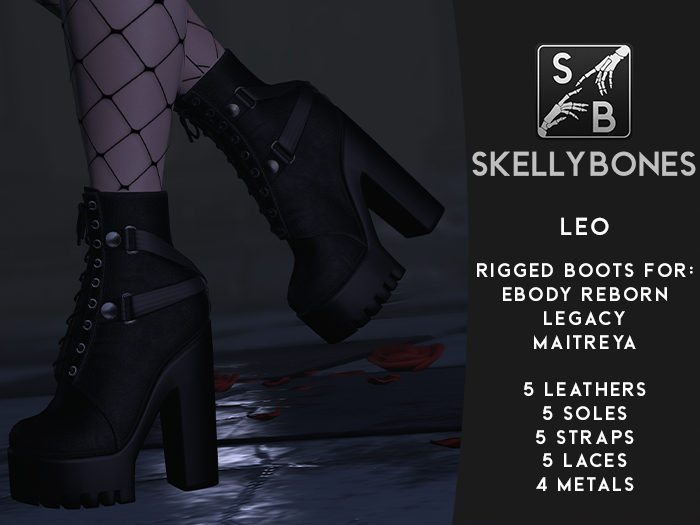 Skellybones -- Leo Boots DEMO for eBody Reborn, Legacy and Maitreya Lara