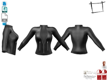 Dae Obj FBX For Zip Up Shiny Black Sports Top Maitreya, Slink, Belleza (Isis,Freya), Legacy