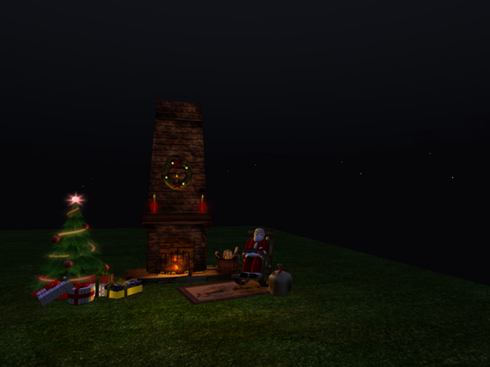 FULL PERM  XMAS Fireplace and Santa