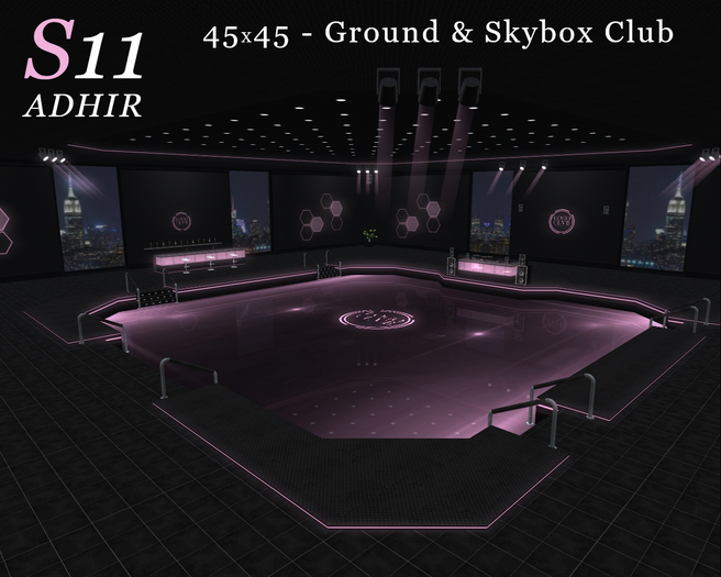 D11 - [Tintable Neon whit HUD] - Disco Dance Club 45x45 - [ADHIR] - BOX