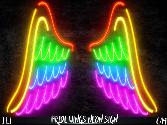 .. Indicax420 .. Pride Neon Wings Sign