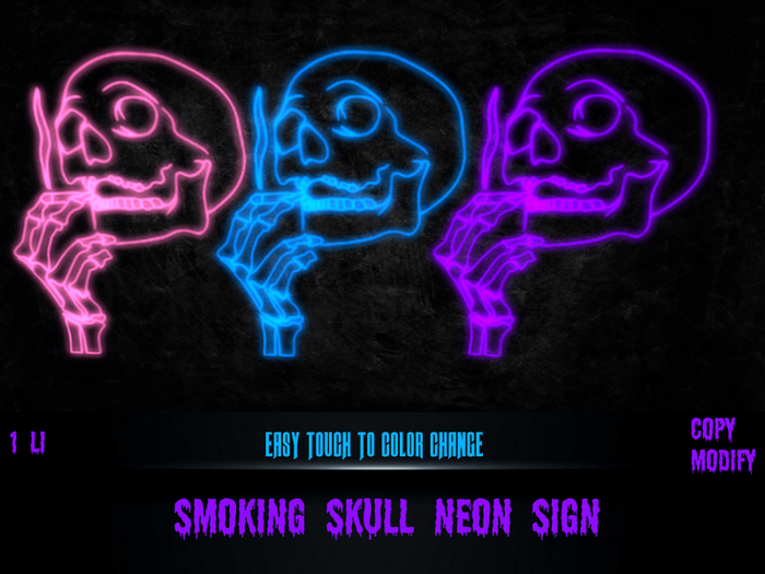 .. Indicax420 .. Smoking Skull Neon Sign