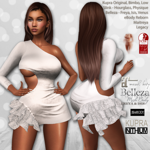 Party Dress Silver: Belleza Venus Isis Freya, Kupra, eBody, Maitreya, Legacy, Slink Hourglass Physique, Tonic Curvy Fine