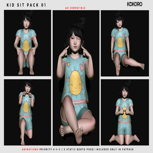 Kokoro - Kid Sit Pack 01 Animation-Static
