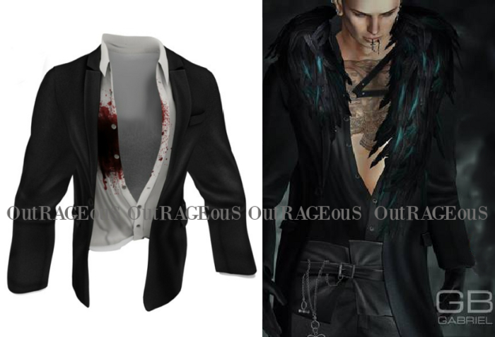 ::GB:: Long Jacket & open shirt (with blood)  Aesthetic