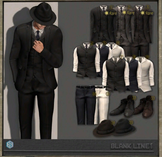 BlankLine OldTimeGacha-09 Vest+Stand [Navy] BOX
