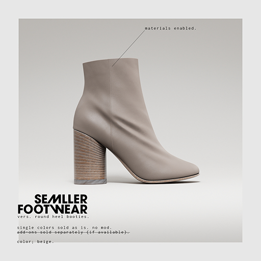 Semller - Round Heel Booties Beige (add)