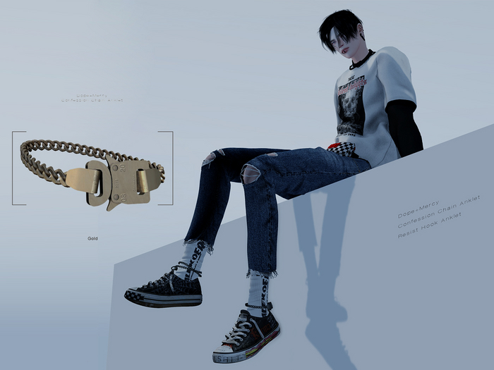 [Dope+Mercy]Confession Chain Anklet_Gold(ADD)