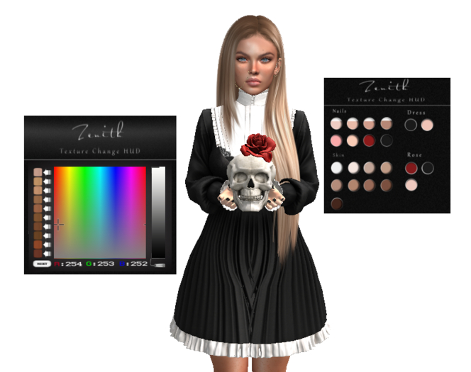 =Zenith=Witch Dress with Bones (all color) Maitreya - RARE