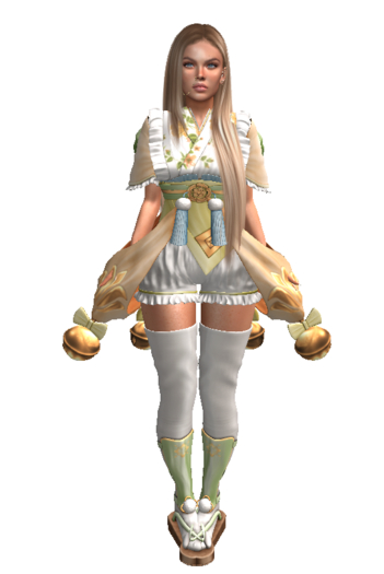 =Zenith=Ying cao SET - kimono (Orange)+Okobo (Green) Maitreya