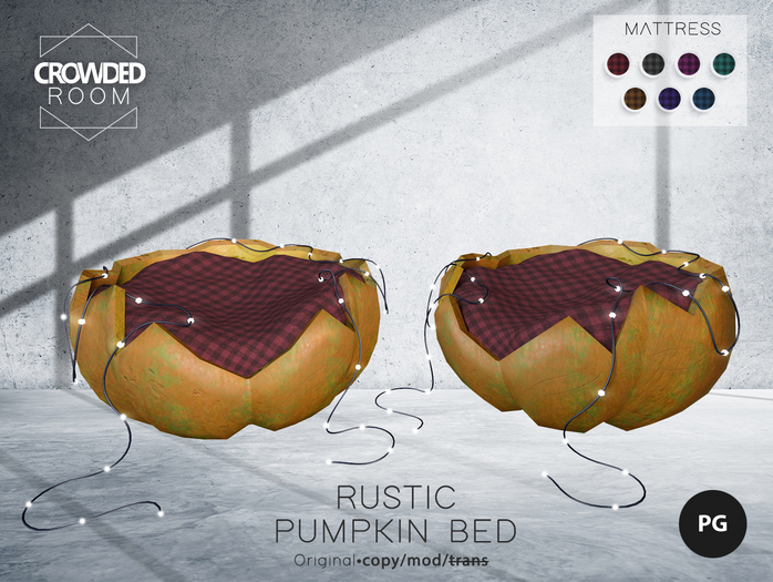 Crowded Room - Pumpkin Bed - Rustic PG 