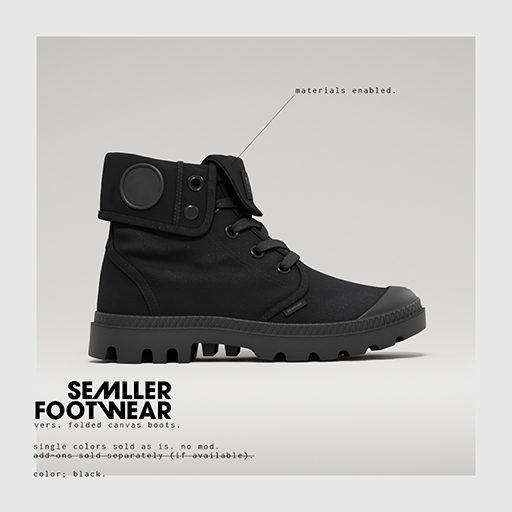 Semller - Folded Canvas Boots Black (add)