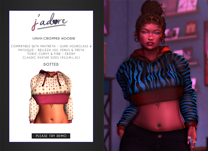 .:FI:. Cropped Mesh Hoodie - Dotted