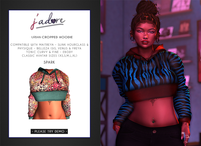 [J'Adore] Urban Cropped Hoodie - Spark