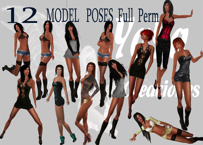 Pack 12 Pose Model Full Perm