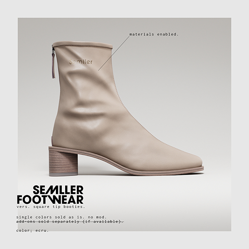 Semller - Square Tip Booties Ecru (add)