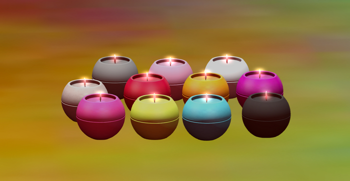 cup colored candles