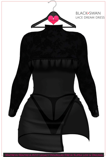Lace dream dress - 3 sheer options - black