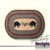 Serendipity Designs - Black Bear Oval Braided Rug