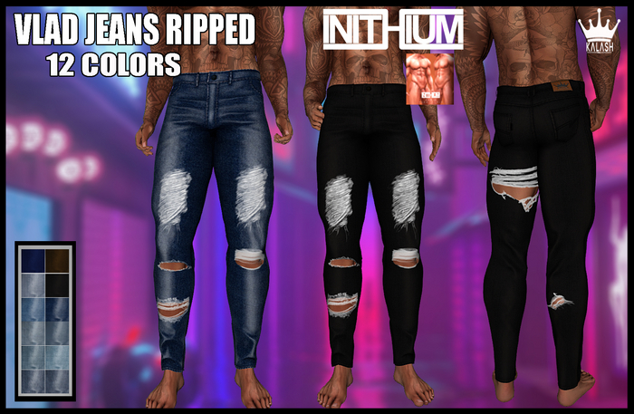 ..:kalash:..Vlad Ripped Jeans + HUD