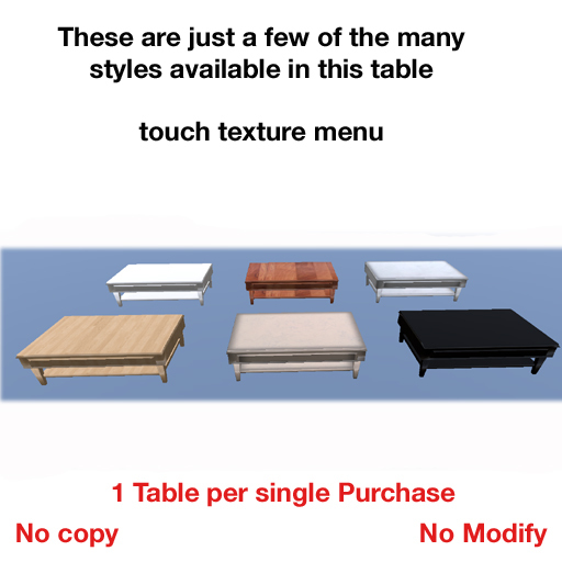 1 Prim Sculpted Multie Coffee Table