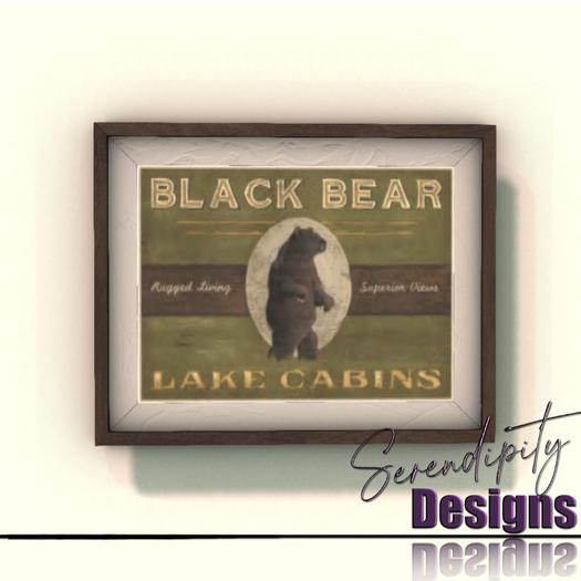 Serendipity Designs - Black Bear Lake Cabins Sign