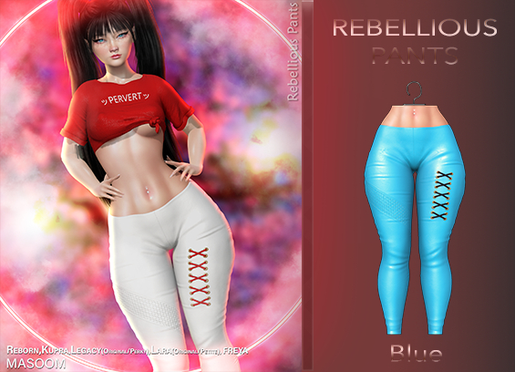 [[ Masoom ]] Rebellious Pants Blue- Ebody Reborn, Kupra, Legacy, Legacy Perky, Lara, Lara Petite, Freya