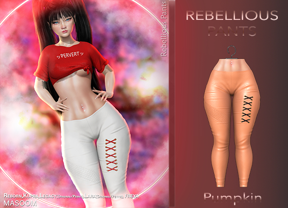 [[ Masoom ]] Rebellious Pants Pumpkin - Ebody Reborn, Kupra, Legacy, Legacy Perky, Lara, Lara Petite, Freya