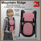 Mountain Ridge Backpack [2cute] Charcoal-Pink