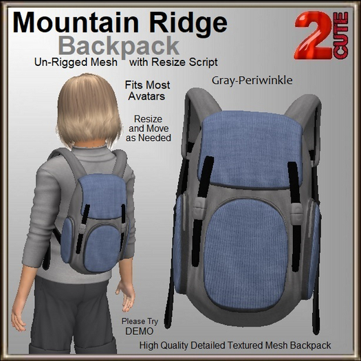 Mountain Ridge Backpack [2cute] Gray-Periwinkle