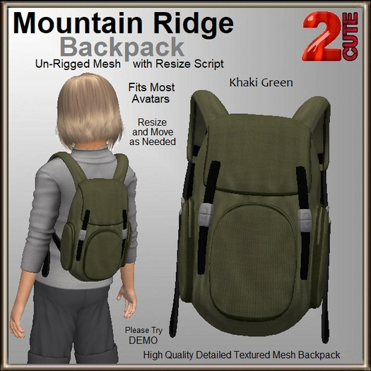 Mountain Ridge Backpack [2cute] Khaki Green